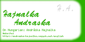 hajnalka andraska business card